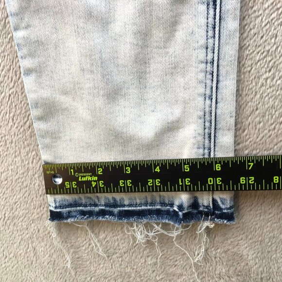 Risen  Womens Jeans Size 24 Measured Distressed Light Wash Jeans Frayed Hem - Picture 6 of 15
